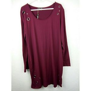Moral fiber maroon grommet detail dress 3X